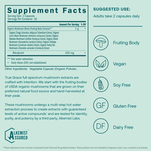 True Grace - Myco - Renew Fruiting Body Organic Mushroom Blend - 60 Vegan Capsules - The Oasis of Health