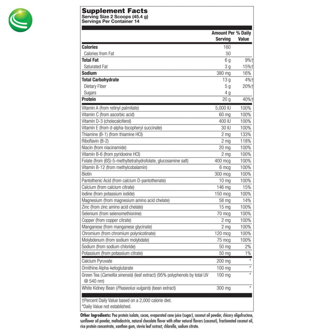 UltraLean Vegan Chocolate - Nutritional Plant - Based Protein Supplement, 1.4 Lb 10426 - The Oasis of Health