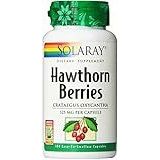 Solaray Hawthorn Berry 1050mg | Healthy Cardiovascular Function &amp; Normal  Healthy Circulation | Whole Berry | Non-GMO &amp; Vegan | 100 VegCaps