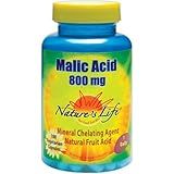 Nature s Life Malic Acid 800 mg | Chelating Agent May Help Support Energy &amp; Muscle Comfort | No Gluten  Non-GMO | 100 Count