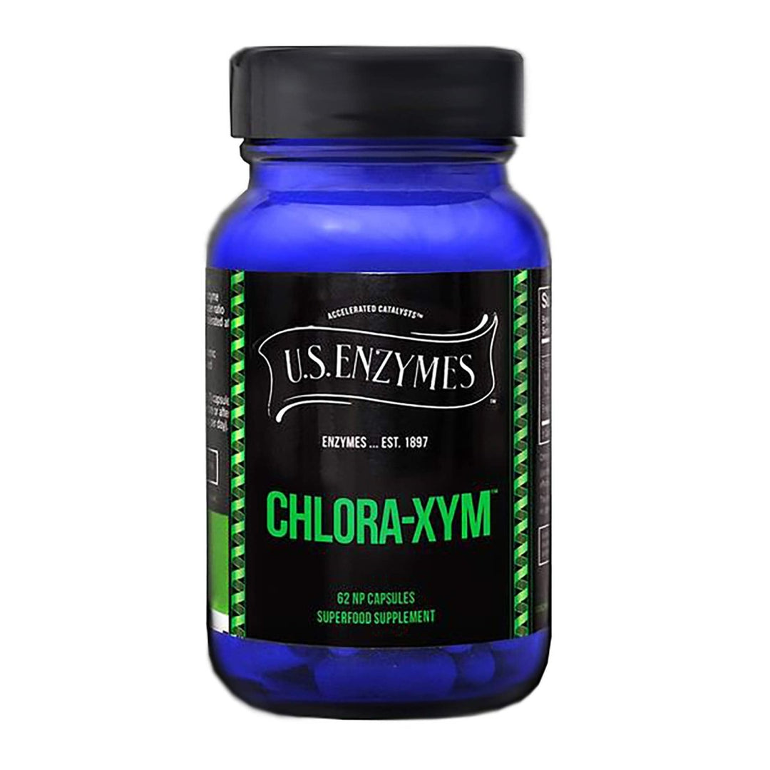 US Chlora - Xym Enzymes 62 Cap per Bottle Blue Green Algae - The Oasis of Health