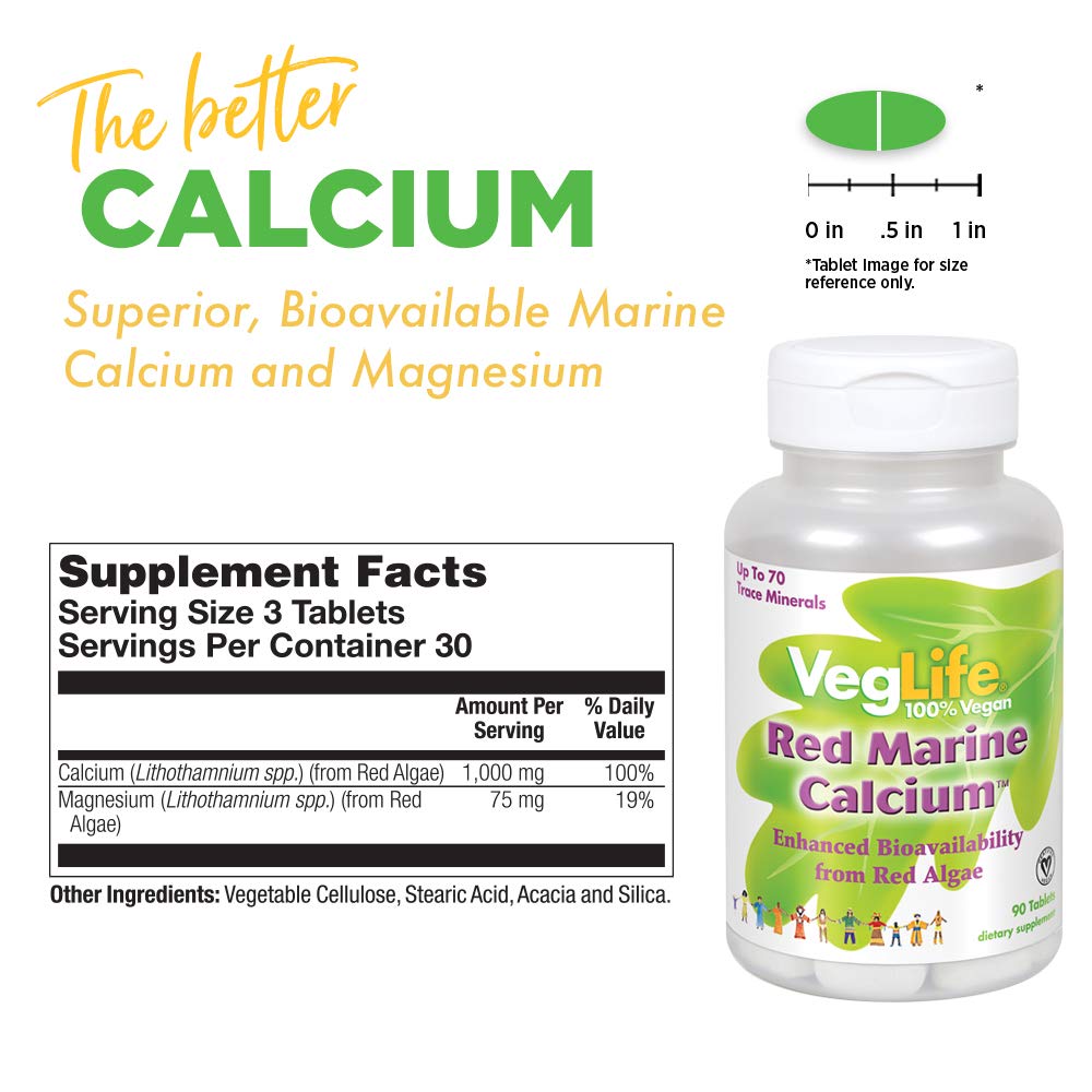 VegLife - Red Marine Calcium - 90 Tablets - The Oasis of Health