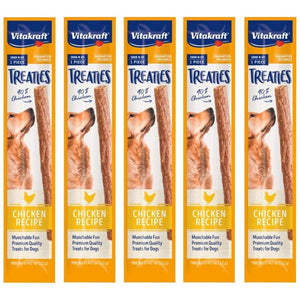 Vitakraft 5 Pack of Smoked Chicken Treaties, 0.42 Ounces Each, All Natural Jerky Treat Sticks for Dogs - The Oasis of Health