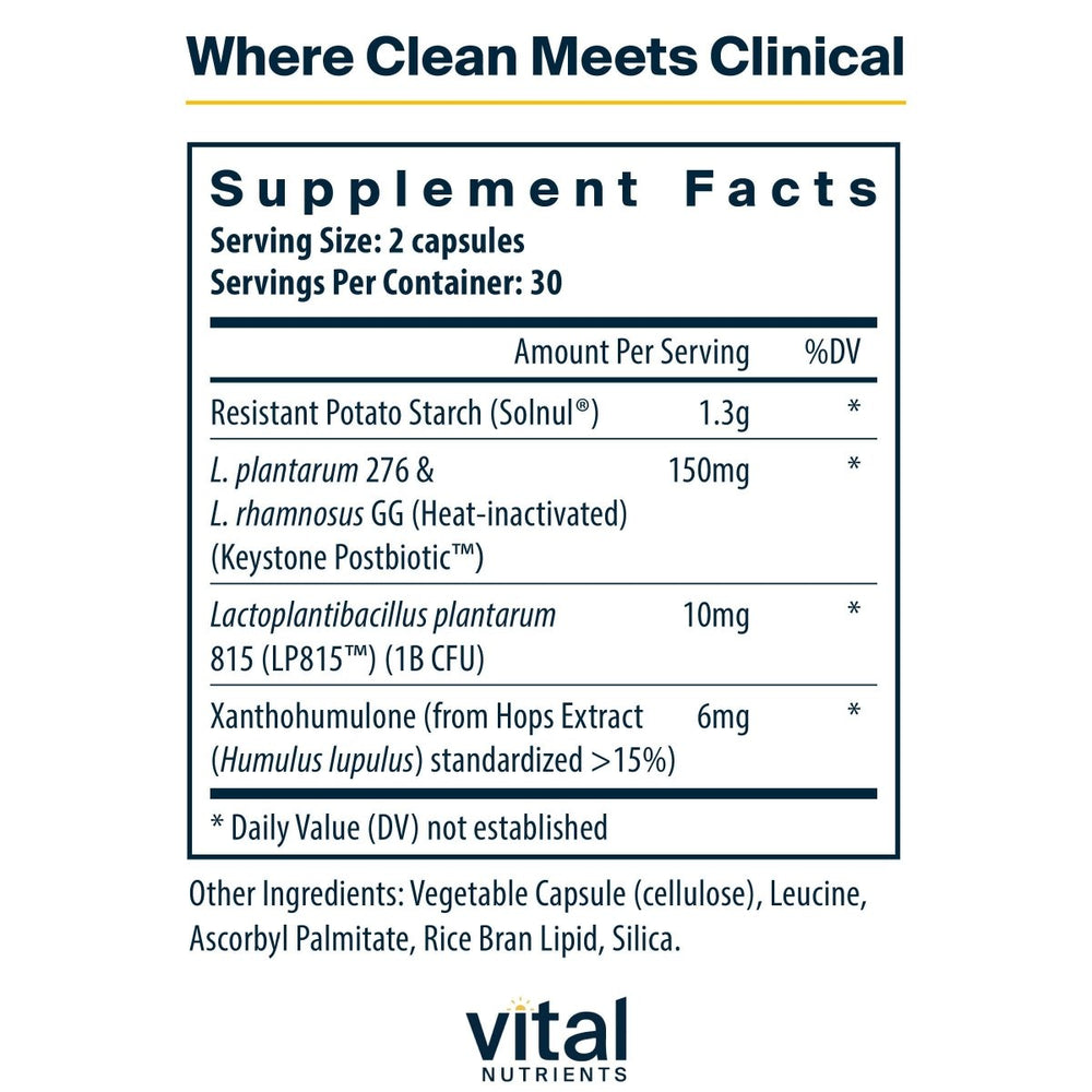 Vital Nutrients GLP - 1 Complete | GLP - 1 Probiotic, Prebiotic, Postbiotic + Hops Extract | Fast - Acting GLP - 1 Activators Helps Curb Cravings | Vegan, Dairy & Gluten Free | 60 Capsules - The Oasis of Health