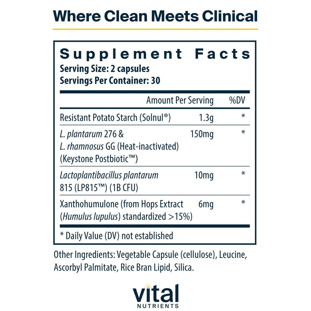 Vital Nutrients GLP - 1 Complete | GLP - 1 Probiotic, Prebiotic, Postbiotic + Hops Extract | Fast - Acting GLP - 1 Activators Helps Curb Cravings | Vegan, Dairy & Gluten Free | 60 Capsules - The Oasis of Health