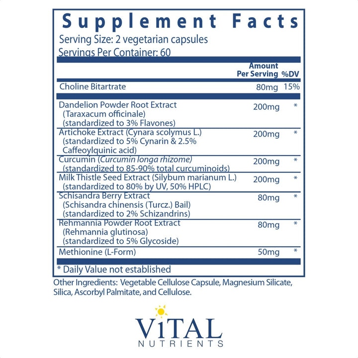 Vital Nutrients Liver Support 120 Vcaps - The Oasis of Health