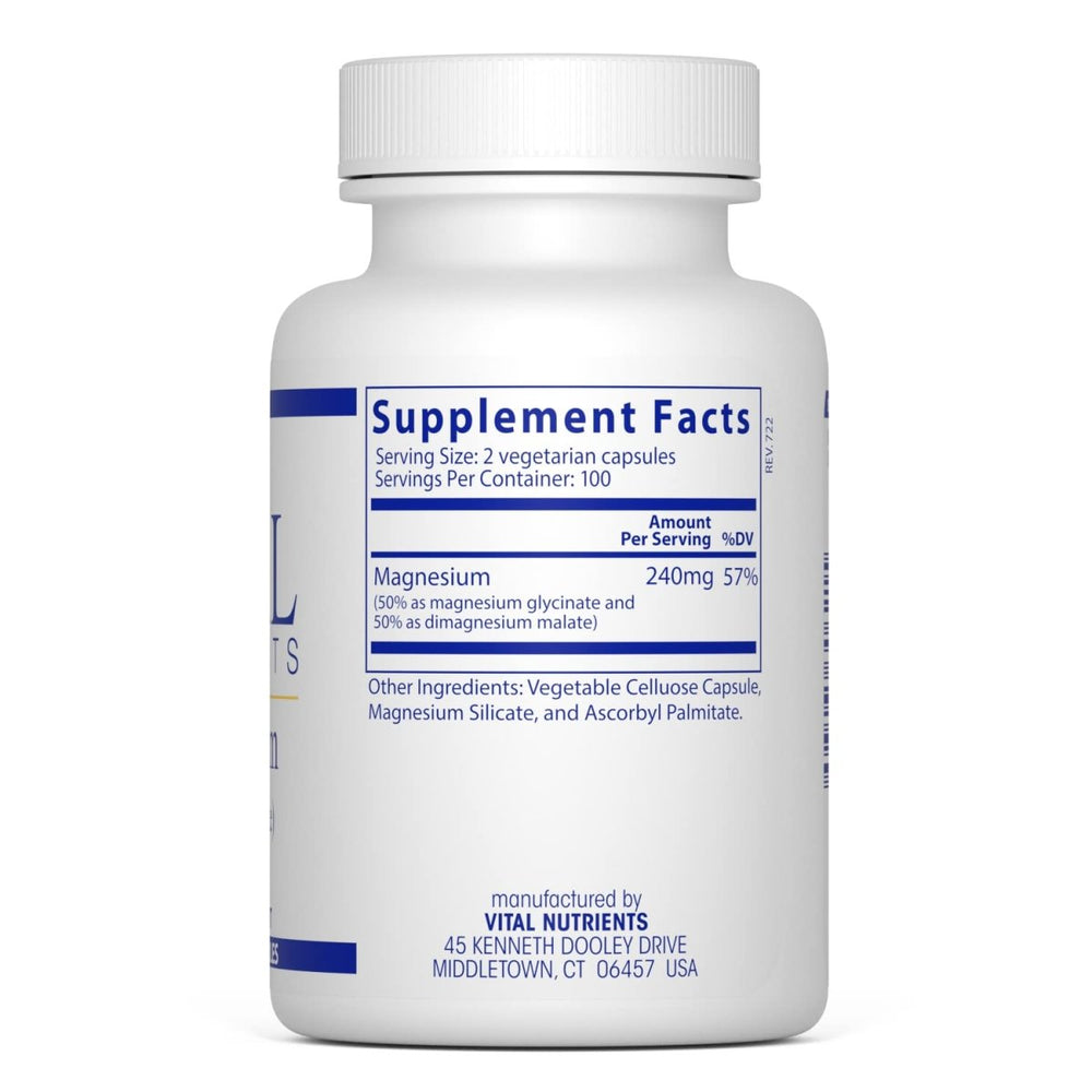 Vital Nutrients Magnesium Glycinate/Malate 200 Vcap - The Oasis of Health