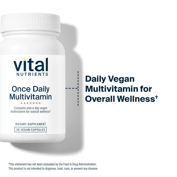Vital Nutrients Once Daily Multivitamin | Vegan Multi for Women & Men | Allergen - Free | 19 Essential Vitamins + Antioxidants for Eye and Heart Health | Gluten, Dairy & Soy - Free | 30 Capsules - The Oasis of Health