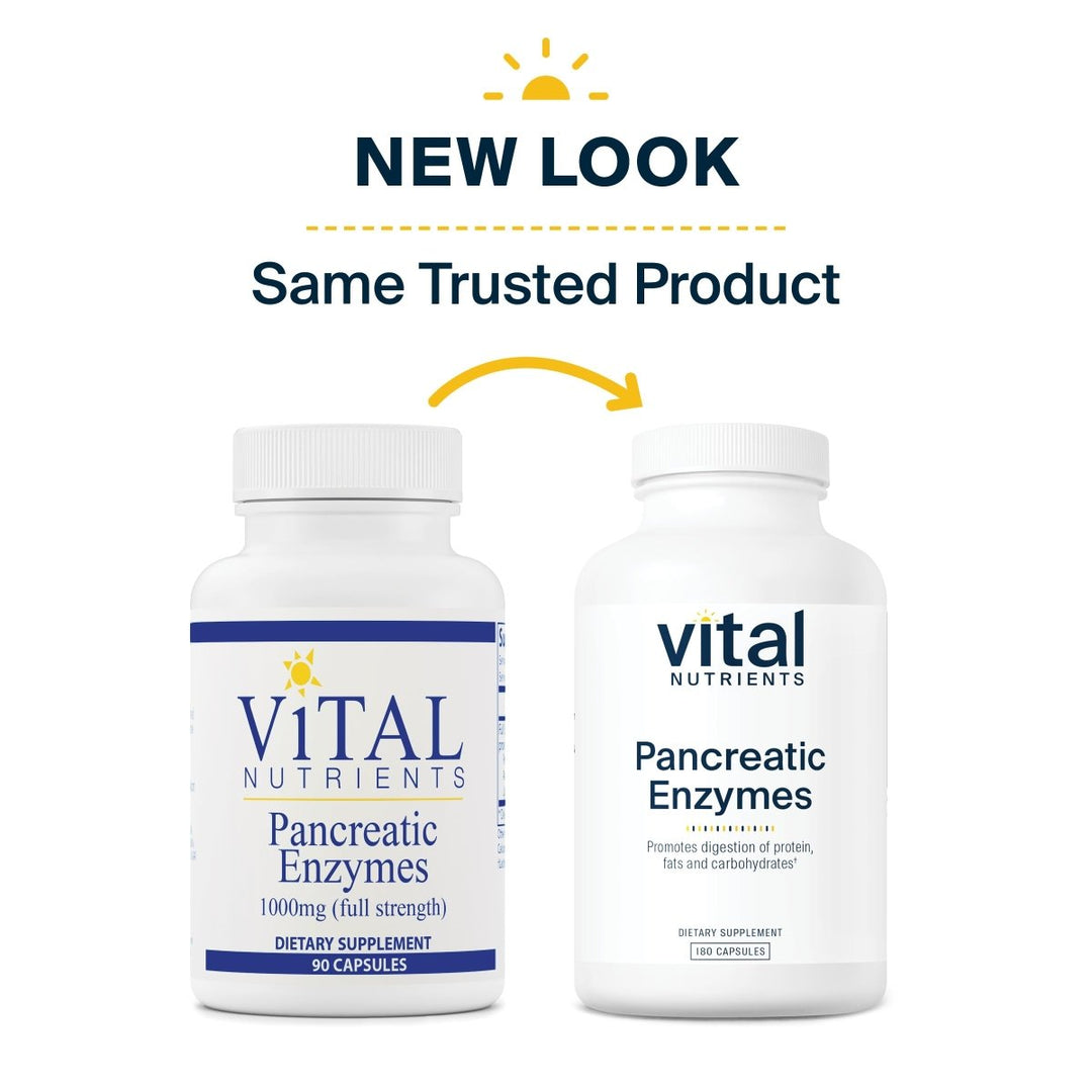 Vital Nutrients Pancreatic Enzymes 1000mg 180 Capsules - The Oasis of Health