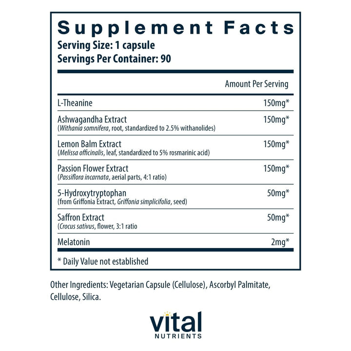 Vital Nutrients Sleep + Recover 90 Capsules - The Oasis of Health