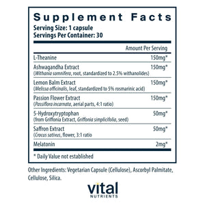 Vital Nutrients Sleep + Recover | Vegan Sleep Supplement |Sleep Support | Melatonin, Ashwagandha, & L - Theanine | Gluten, Dairy, and Soy Free | 30 Capsules - The Oasis of Health