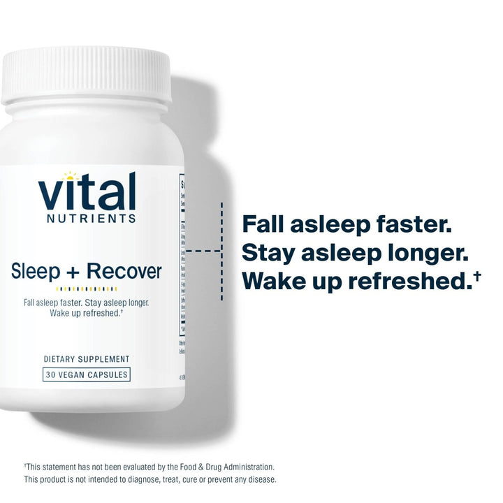 Vital Nutrients Sleep + Recover | Vegan Sleep Supplement |Sleep Support | Melatonin, Ashwagandha, & L - Theanine | Gluten, Dairy, and Soy Free | 30 Capsules - The Oasis of Health