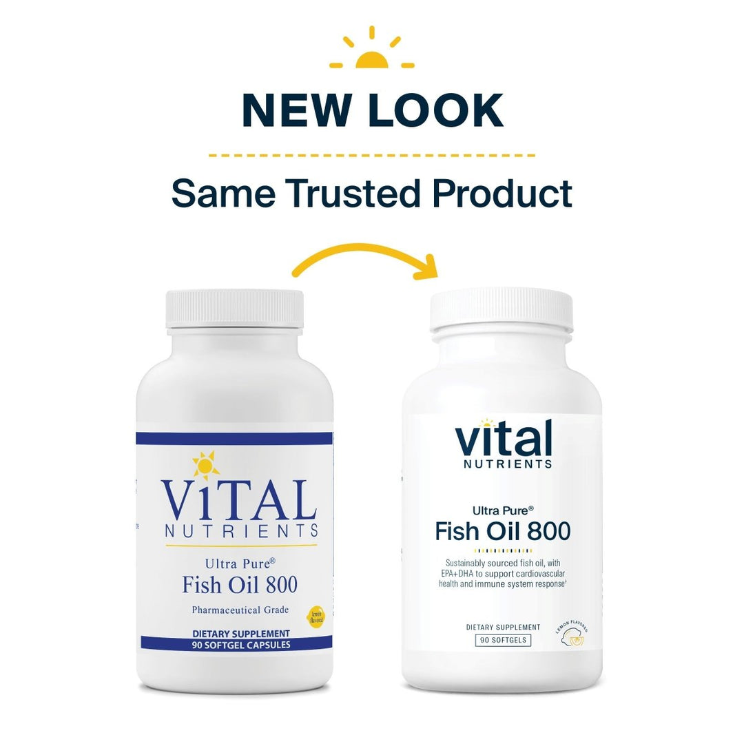 Vital Nutrients Ultra Pure Fish Oil 800 Lemon 90 Softgels - The Oasis of Health