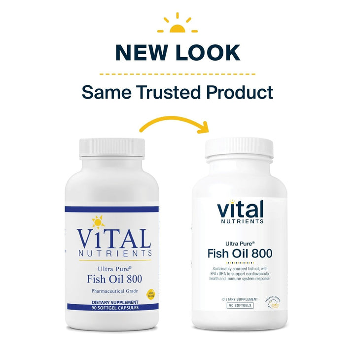 Vital Nutrients Ultra Pure Fish Oil 800 Lemon 90 Softgels - The Oasis of Health