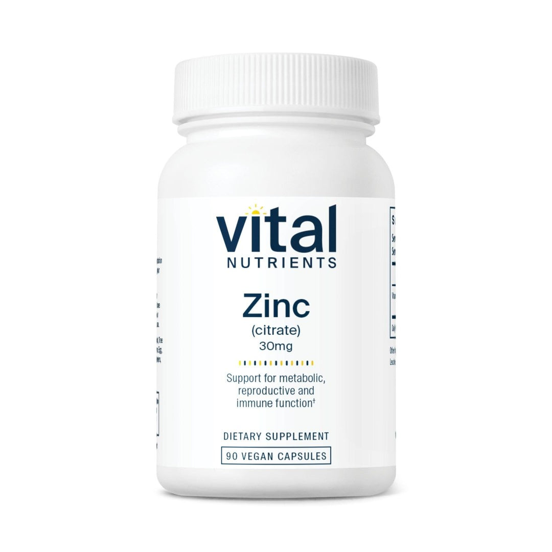 Vital Nutrients Zinc Citrate 30mg 90 Vcaps - The Oasis of Health
