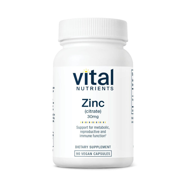 Vital Nutrients Zinc Citrate 30mg 90 Vcaps - The Oasis of Health