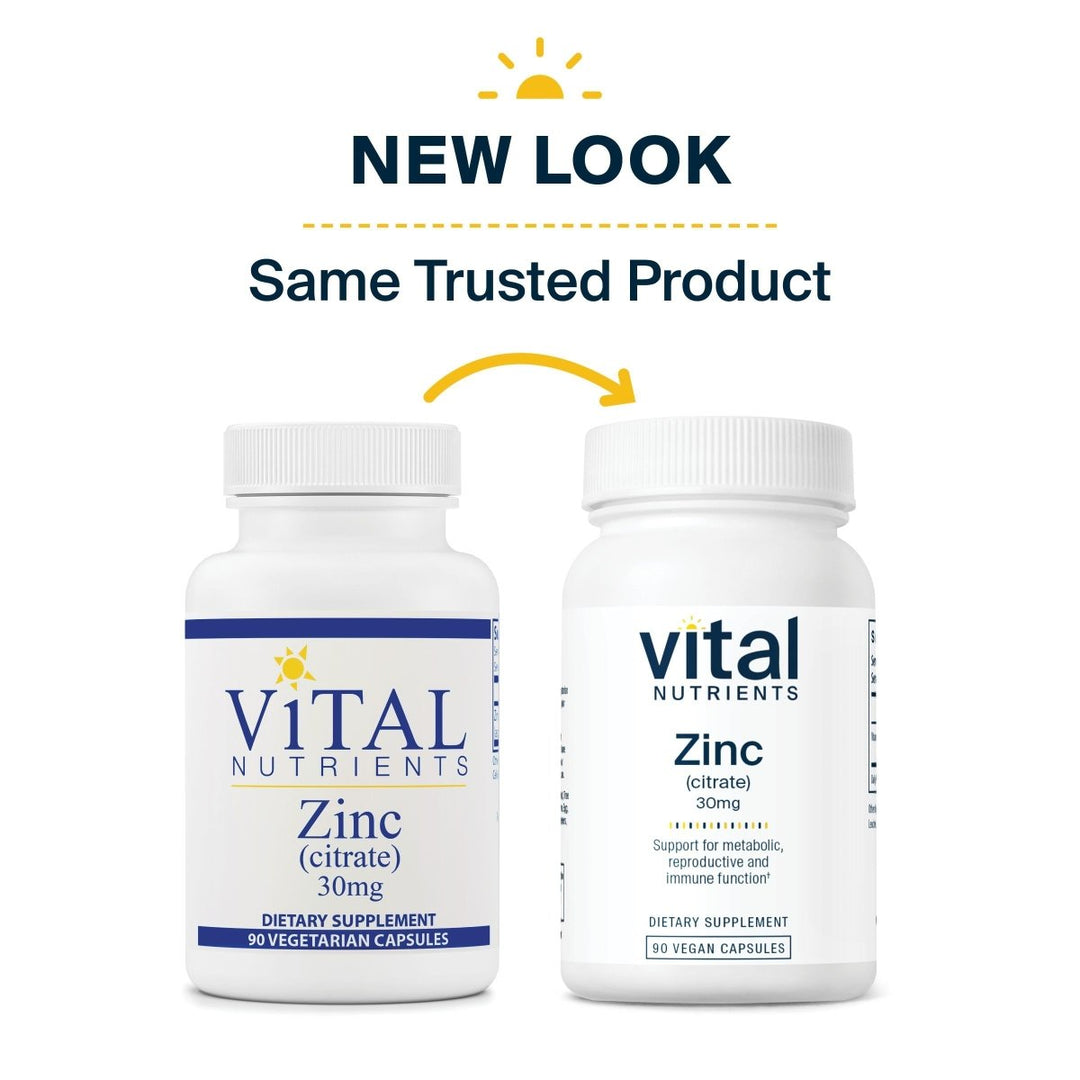 Vital Nutrients Zinc Citrate 30mg 90 Vcaps - The Oasis of Health