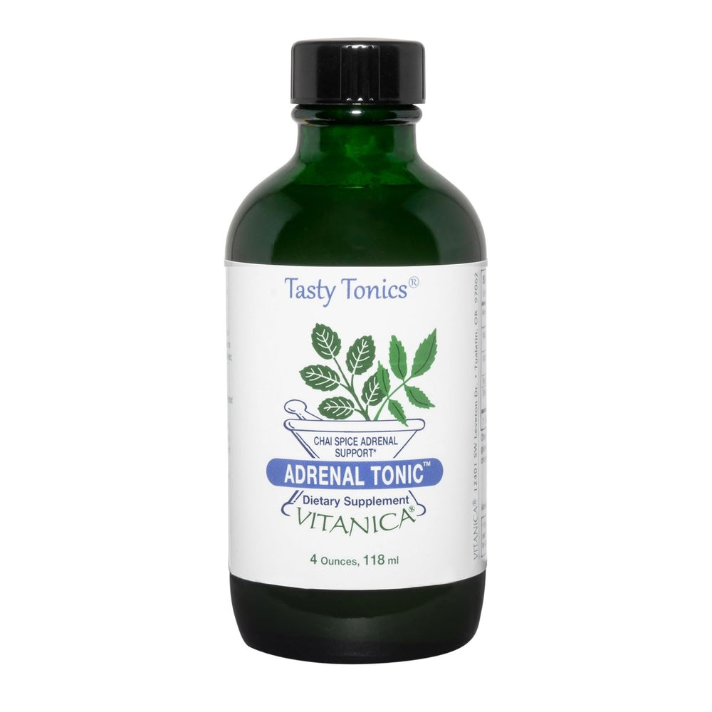 Vitanica Adrenal Tonic, Adrenal Supplement & Support, Alcohol Free, Vegan/Vegetarian, Chai Spice Flavor, 4 Ounce - The Oasis of Health