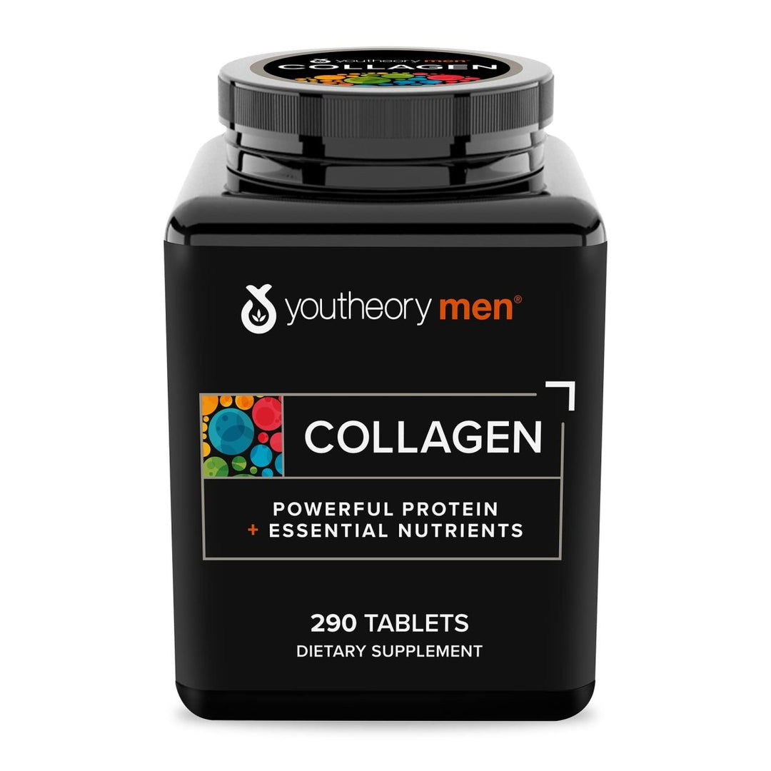 Youtheory Men's Collagen - 5,000 mg Collagen - Daily Collagen Supplements for Men - Hair & Skin Support* - Gluten, Soy & Dairy Free - 290 Tablets - The Oasis of Health