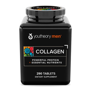 Youtheory Men's Collagen - 5,000 mg Collagen - Daily Collagen Supplements for Men - Hair & Skin Support* - Gluten, Soy & Dairy Free - 290 Tablets - The Oasis of Health